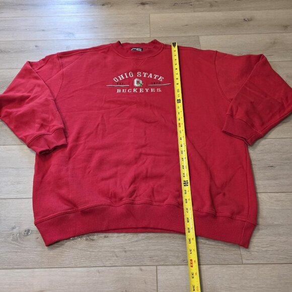 Ohio State Buckeyes Embroider Oversize Red Sweatshirt Crable Sports Sz XL READ - Picture 2 of 6